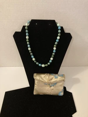 Honora Black, Grey, Green Colored SS Pearl Necklace  Foto 1 de 4