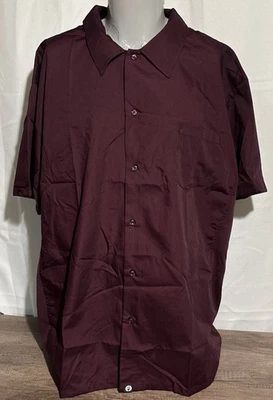 Camisa corta con botones para hombre Chef Works 3XL granate manga bolsillo Foto 1 de 4