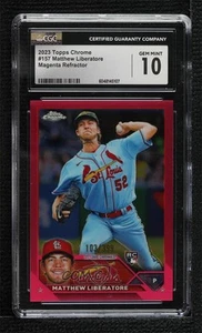 2023 Chrome Magenta Refractor /399 Matthew Liberatore CGC 10 Gem Mint Rookie RC - Picture 1 of 3