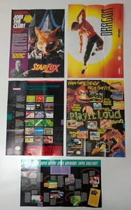 5 Lot Super Nintendo SNES Starfox Demotion Man Power Play It Loud Promo Posters - Picture 1 of 2