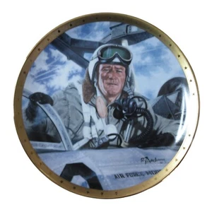 Placa de coleccionista John Wayne de la década de 1990 - Franklin Mint tributo a los pilotos de jet - Imagen 1 de 5