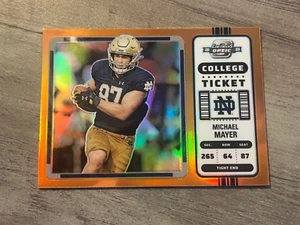MICHAEL MAYER 2023 CONTENDERS OPTIC ORANGE PRIZM ROOKIE RCN #13 RAIDERS SP - Picture 1 of 2