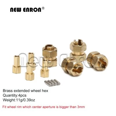 Brass extended Wheel Hex 7mm Hub Metal Wheel Lock Nut 1/24 For Axial SCX24 90081 - Image 1 of 4