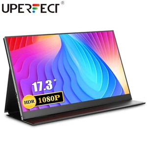 UPERFECT 17.3" FHD Gaming PC Monitor Portable Computer Monitor HDMI USB C Screen - Picture 1 of 12