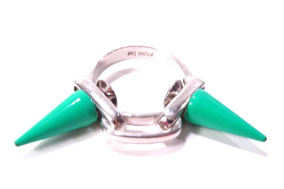 Anillo de mujer JOOMI LIM esmalte verde doble espiga talla 6 nuevo sin etiquetas 158 plateado Foto 1 de 4