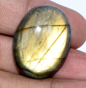 39.89 Cts Natural Labradorite Round Cabochon 28x21 mm Loose Gemstone - Picture 1 of 6