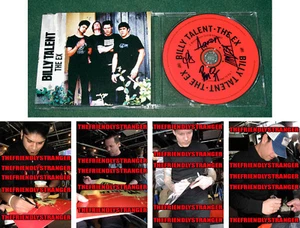 Rare BILLY TALENT All 4 signed "THE EX" CD Single PROOF Ben Kowalewicz COA - Picture 1 of 5