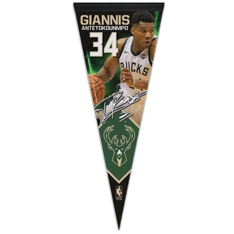 GIANNIS ANTETOKOUNMPO #34 MILWAUKEE BUCKS ROLL UP PREMIUM PENNANT 12"x30" 👀 Cover