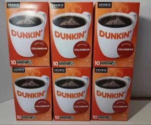 60 Dunkin' Colombian Medium Roast Coffee, Keurig K-Cup Pods - Picture 1 of 6