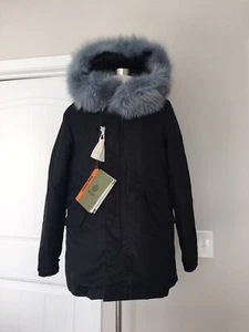 NWT MR & MRS BLACK NEW YORK FOX FUR TRIM DETACHABLE DOWN LINER PARKA SZ S $3260 - Picture 1 of 12