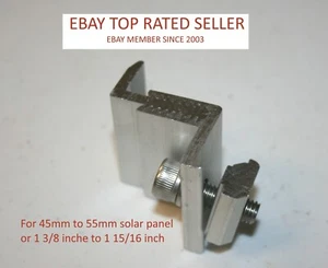 Solar Panel Mounting Brackets-Adj End Clamp fit 35mm to 50mm -Pack of 20 - Picture 1 of 5