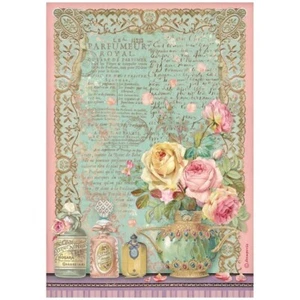 Stamperia A4 RICE PAPER - ROSE PARFUMEUR ROYAL, Decoupage - Picture 1 of 1