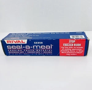 Rival Seal A Meal Vintage Cooking Pouch Material 8 inx 20 ft Roll 2 Mil BOX WEAR - Picture 1 of 20