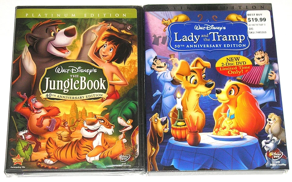 Disney DVD Lot - The Jungle Book (New) Lady and the Tramp (New) - Image 1 of 1