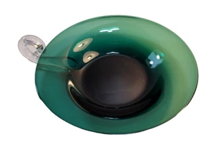 Vintage Art Glass Emerald Green and Clear Lemon Slice, Candy or Nut Server - Picture 1 of 6