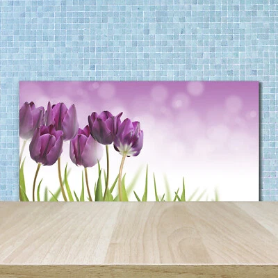 Tulup Panneaux De Cuisine Sur Verre - 100x50cm - Tulipes De Filet - Photo 1/4