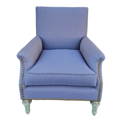 19th Century French Louis XV Berger Chair-Painted & Upholstered Antique Armchair - Image 1 of 4