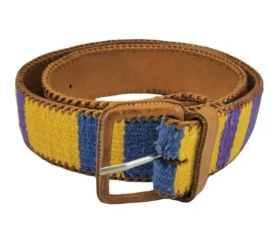 Cinturón de Colección Guatemala Arte Popular Cuero Multicolor Tejido Algodón Talla M Foto 1 de 4