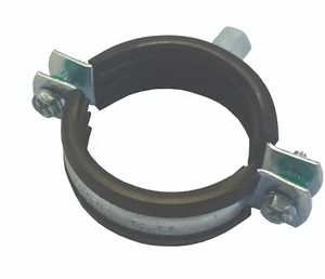 FASCETTA A COLLARE ISOFONICO IN ACCIAIO GUARNIZIONE IN GOMMA FERMA STRINGI TUBO - Foto 1 di 6