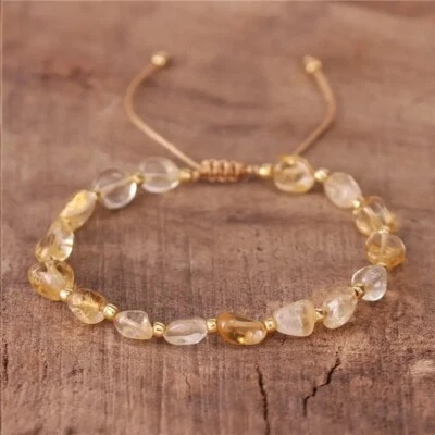 Delicada pulsera de piedra citrino natural amarilla piedra de nacimiento de noviembre regalo para mujer Foto 1 de 4