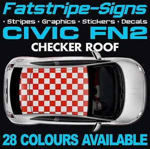 para HONDA CIVIC FN2 GRÁFICOS A CUADROS TECHO COCHE RAYAS CALCOMANÍAS PEGATINAS TIPO R - Imagen 1 de 2