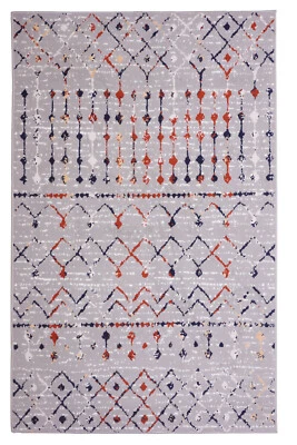 Distressed Moroccan Style - Light Grey, Transitional Design Area Rug - 505 - Image 1 of 4