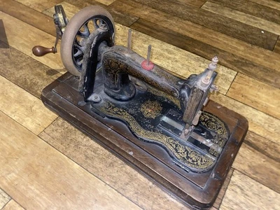 Antique Hand Cranked Manual Sewing Machine Set Prop Shop Display Not Working - Image 1 of 4