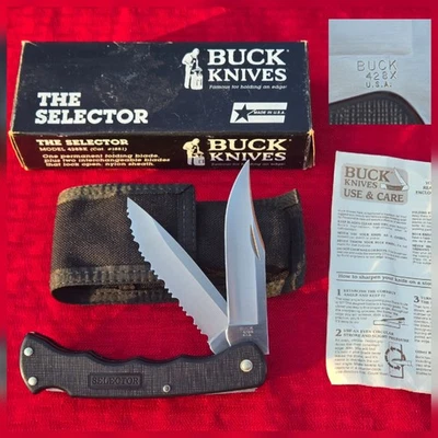 Cuchillo Plegable Vintage BUCK KNIVES THE SELECTOR Modelo 428BK 2 Hojas 1851 Usado en Excelente Condición Foto 1 de 4