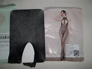 Transparentes Netz ouvert offene Brust Neckholder Bodystocking schwarz neu in Verpackung Goth - Bild 1 von 2