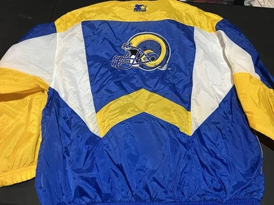 Chaqueta cortavientos vintage NFL St Louis Los Angeles Rams Starter para hombre L Foto 1 de 4