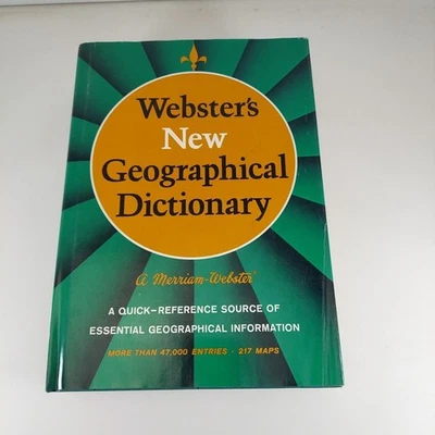Webster's New Geographical Dictionary 1972 Quick Reference Source HCDJ  - Image 1 of 4