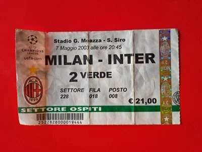 Biglietto Semifinale andata Champions League 2002/03: Milan-Inter 0-0 - 7/5/2003 - Immagine 1 di 2