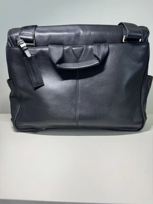 Johnston & Murphy Hombres Negro Maletín Laptop Mensajero Bolsa Compartimentos Foto 1 de 4