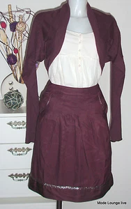 NOA NOA - Falda rock burdeos - Variedad viscosa - Talla XS 34 - viola lila - NUEVO - Imagen 1 de 4