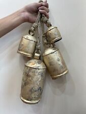 Set of 4 Giant Harmony Cow Bells Large Vintage Handmade Rustic Lucky Christmas b