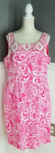 Alex Marie Dress Womens Size 16 Sleeveless Fitted Lined Pink White Paisley - Picture 1 of 4