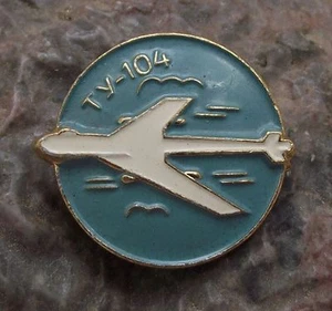 Vintage Tupolev Tu 104 Soviet Union Jet Passenger Airliner Aircraft Pin Badge - Picture 1 of 4