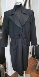 Vintage Yves St. Laurent Rive Gauche schwarz Damen-Blazer Kleid Gr. 12 - Bild 1 von 11