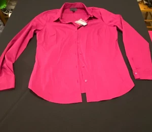 NWT-WOMEN'S WORTHINGTON - Lafayette Rose STRETCH BUTTON DOWN TOP SHIRT- SZ 10 - Picture 1 of 9