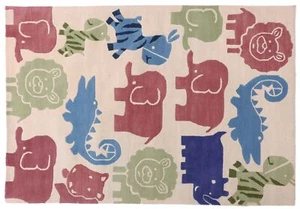 Kinderzimmer Teppich Wild 170x240 Beige Handarbeit Handtuft Modern - Bild 1 von 7