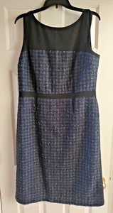 TORY BURCH Sloane Plaid Tweed Sleeveless Pencil Dress Size 14 - Picture 1 of 6