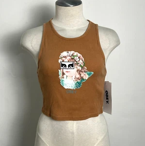 Obey Damen Cropped Tank Top Icon Eyes Angel Italian Clay Gr. S Neu mit Etikett Andre - Bild 1 von 5