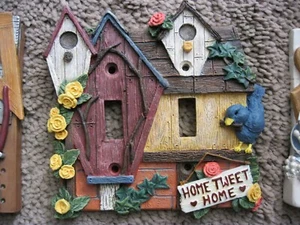 NEW 3-D BIRDHOUSE GARDEN DOUBLE SWITCHPLATE/SWITCH PLATE - Picture 1 of 1
