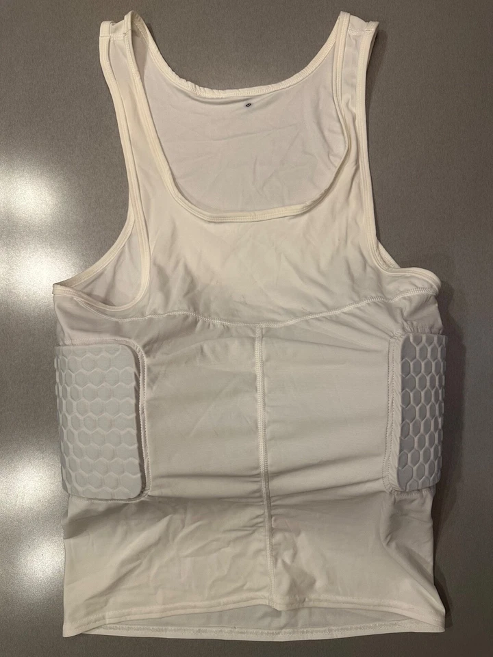 Camiseta sin mangas de compresión acolchada McDavid para hombre, talla XL, blanca Foto 1 de 3