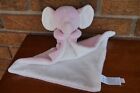 SECURITY Blanket CARTERS Pink ELEPHANT Lovable White Velour Minky Lovey Toy