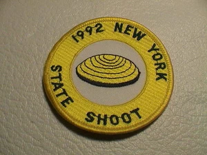 NEW YORK 1992 STATE SHOOT GUN CLUB SKEET TRAP CLAY PIGEON GUN HUNTING PATCH NEW - Picture 1 of 1