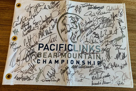 PGA Tour Champions Signed Flag- Rare Collectible Langer, Haas, MA Jimenez, Etc Cover