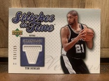 TIM DUNCAN 2006-07 UPPER DECK CHRONOLOGY STITCHES IN TIME CARD /199