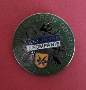 R* GERMANY SHOOTING PIN BADGE SCHUTZENVEREIN OBERADEN 1984 XF+ DETAILS SCARCE - Picture 1 of 3