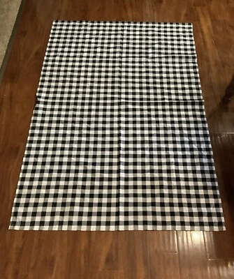 NWOT Kohl's Black and White Buffalo Plaid Curtain Panel Set - Image 1 of 2